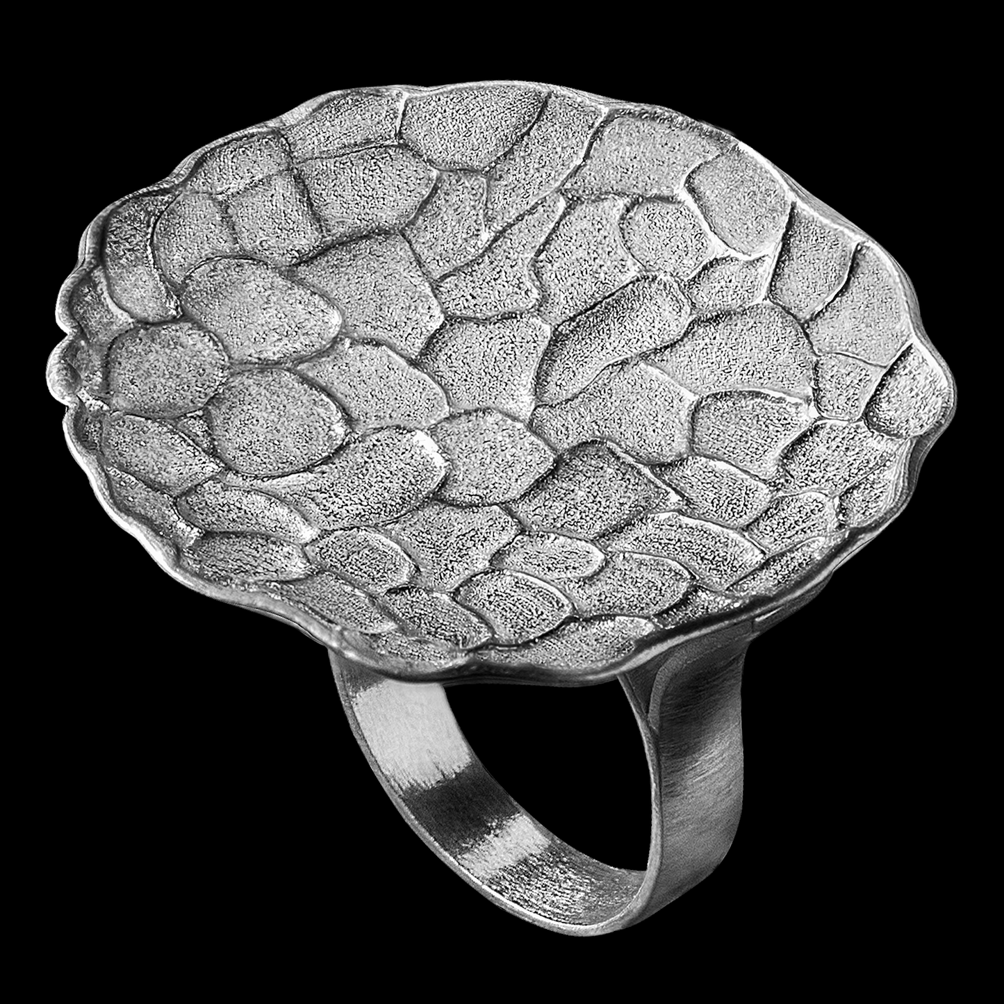 Victoria-Regia Silver Ring with Gold Plating