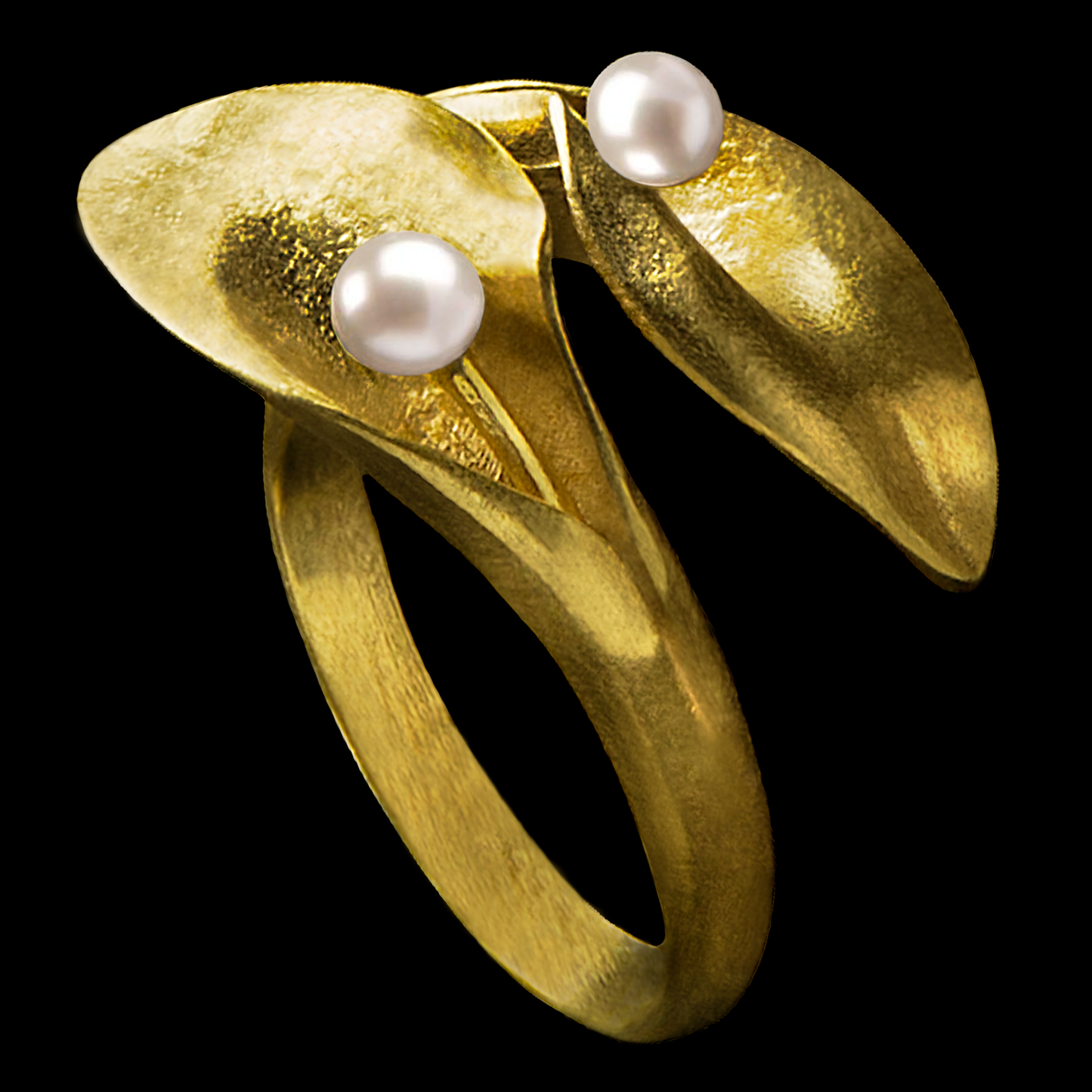 Silver Ring with Peace Lily Design