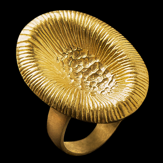 Marsh Herb Silver Ring with Gold Plating