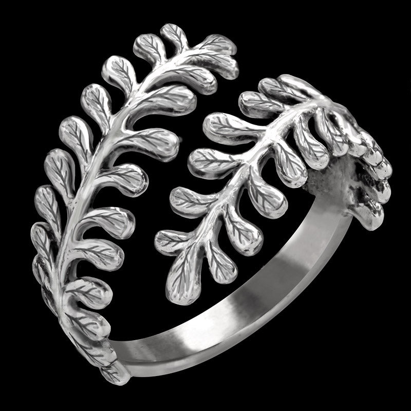 Sterling Silver Fern-Inspired Ring