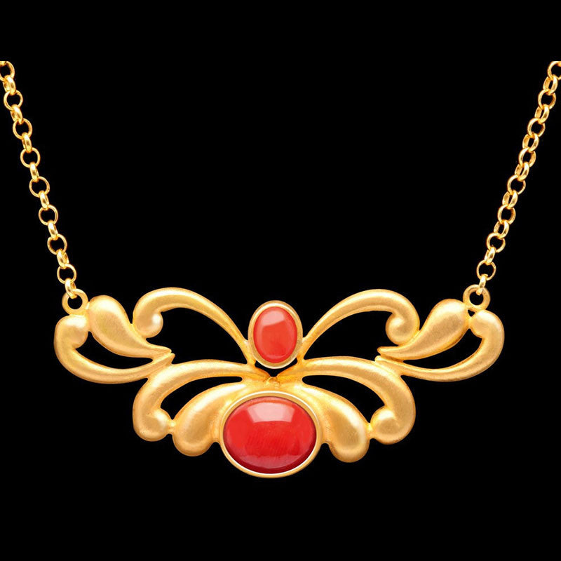 Angel Pendant Necklace in Silver with Gold Plating