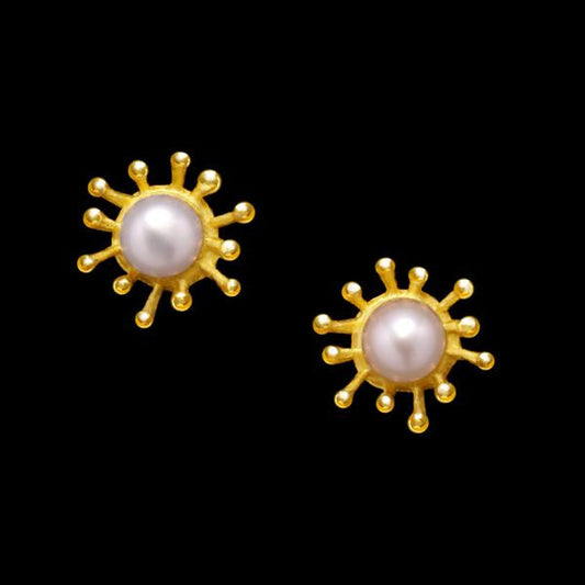 Gold-Plated Torch Design Silver Earrings